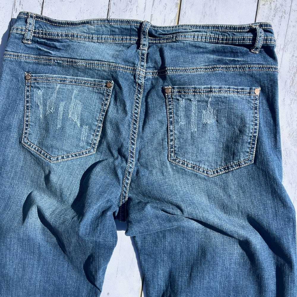 V Christina sequin Embellished Blue Flare Jeans size 15 - Picture 6 of 12